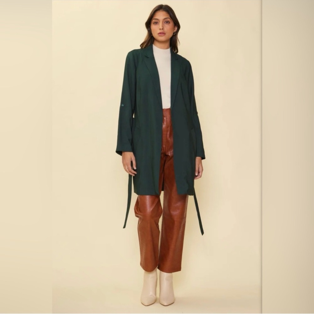 Skies Are Blue Belted Trench Coat - Picture 3 of 4